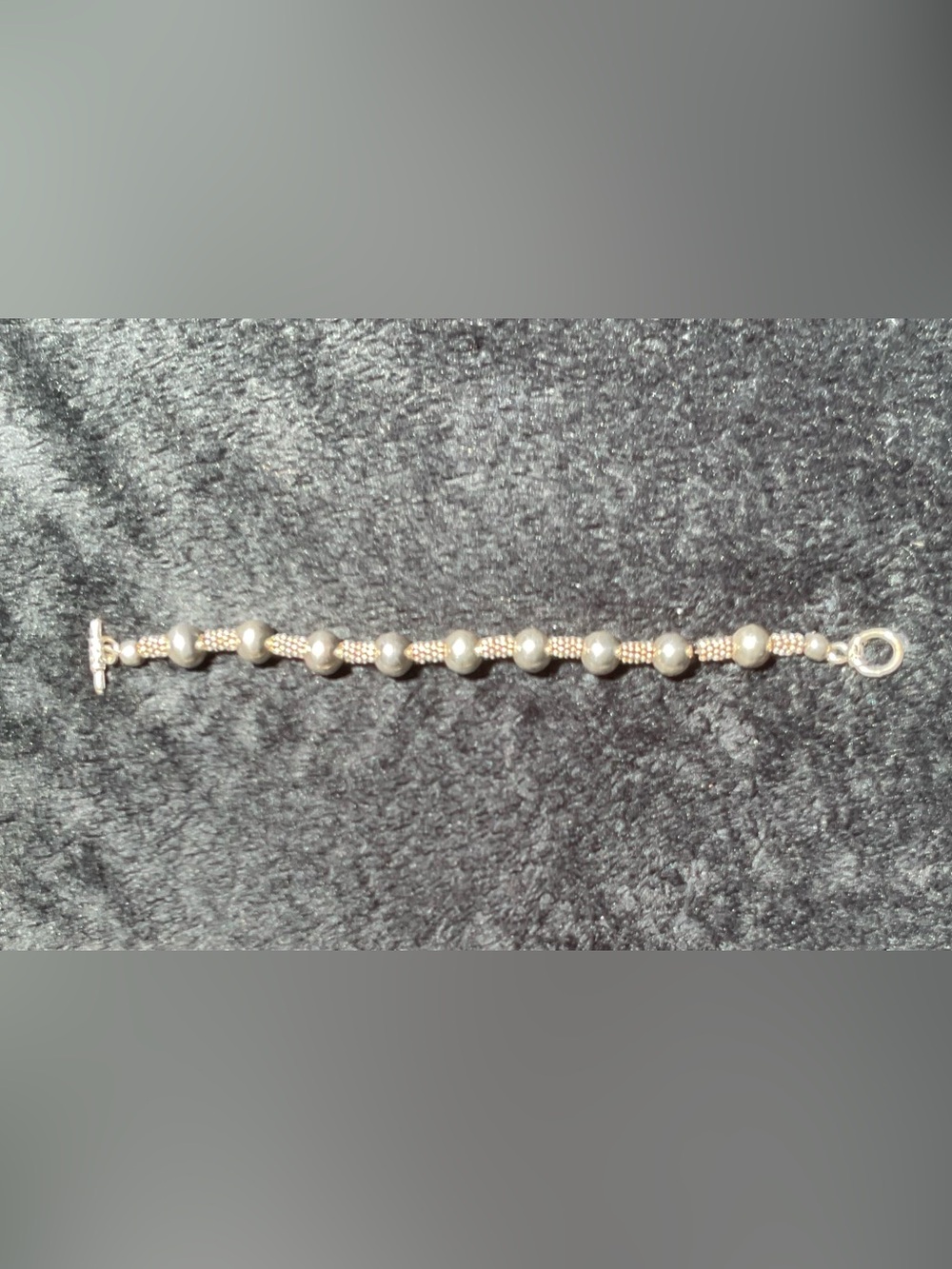 Sterling silver Bead Bracelet with smaller bead Accents